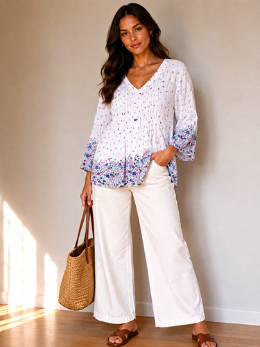 Cotton traders ivory floral - traders,