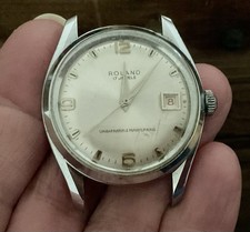 Vintage Roland 17 Jewels Unbreakable Mainspring Men's Watch~Runs~ For Parts
