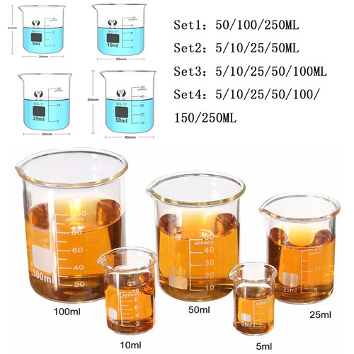 5pcs set clear glass - clear,