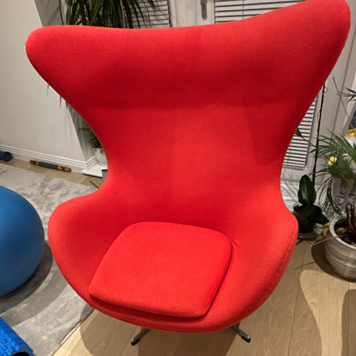 Red upholstered swivel accent - swivel,