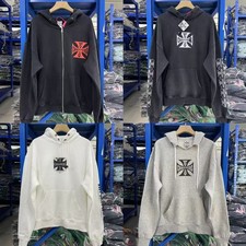 Men West Coast Choppers Motorcycle Retro Hooded Sweatshirt Black