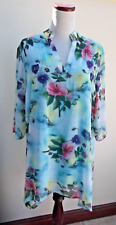 BUTLER & WILSON FLORAL CHIFFON TUNIC - LARGE- CHEST 44" LENGTH 32"