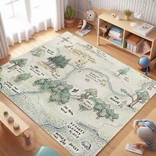 Winnie The Pooh City Map Rug, 100 Acre Wood Map Rug, Nursery Room Decor, Kids