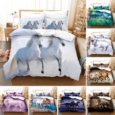 Galloping Horse Bedding Set 2/3 PCS Quilt Duvet Cover Dorm Single Double King