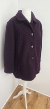Bon Marche Burgundy Warm Teddy Jacket Coat With Collar & Pockets Plus Size UK 22