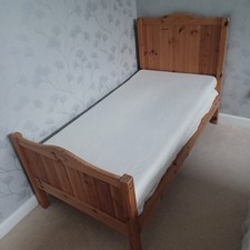 Elegant, sturdy, wooden child’s bed with mattress 144 x 75 cms BH22