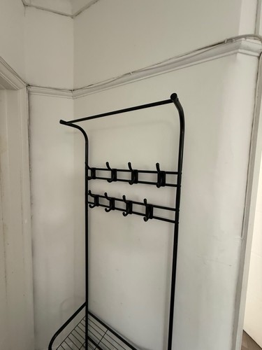 Black metal hallway coat - black,