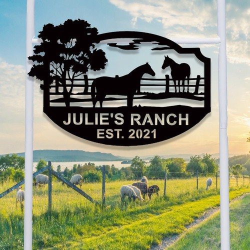 Custom horses metal sign horse - horses,