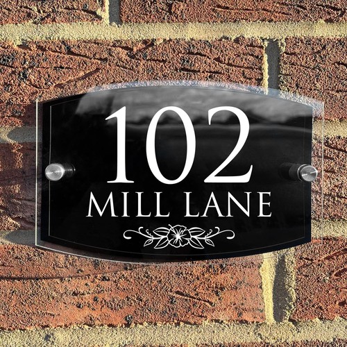 Contemporary house number sign - contemporary,