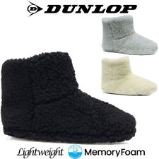 LADIES DUNLOP MEMORY FOAM SLIPPERS WOMEN SNUGG FUR THERMAL ANKLE BOOTS WARM SHOE