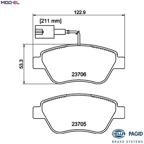 Brake pad set - disc, 8db