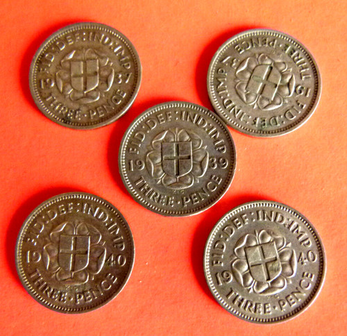 Three pence silver - three, 5