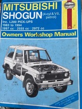 Mitsubishi Shogun inc L200 Pick up Haynes Manual 1983 to 1994 4-cyl & V6, petrol
