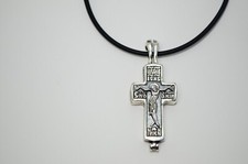 Silver Jesus Cross Holy Wood