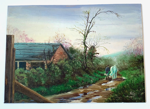 Vintage oil painting cornwall - vintage,
