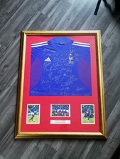 Rare Signed Football Shirt Frame, France Team Legends - Tierry Henry, Ginola