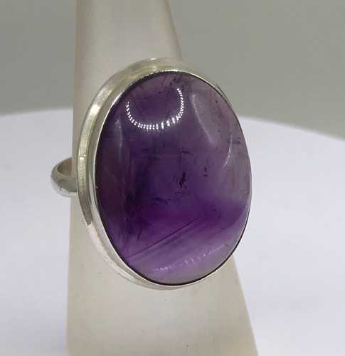 Amethyst oval ring size - p, 1/2