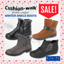 Ladies Cushion Walk Black Faux