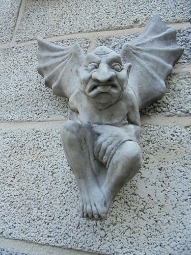 Winged gargoyle wall plaque - wall,