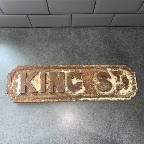 Vintage cast iron road - , sign