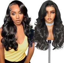 Tunfine 24 inch 13x6 Lace Front Wigs Human Hair, 200% Density Body Wave Human