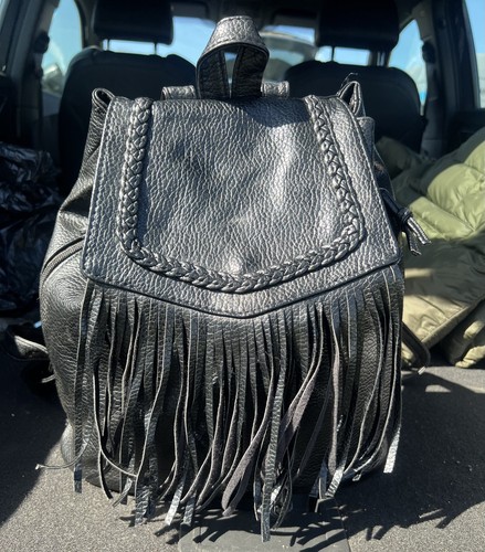 Boho fringed black vegan - boho,