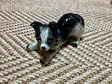 Vintage MINIATURE BONE CHINA Ceramics FIGURINE ORNAMENTS Border Collie Puppy DOG