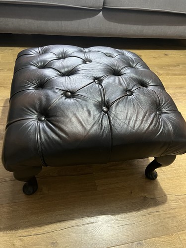 Chesterfield leather footstool - chesterfield,