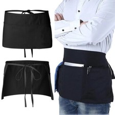 Black Half Size Apron With 3