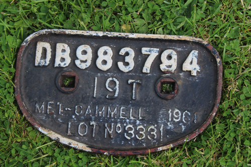 1961 railway cast - railway, plate