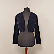 Vintage Mark Angelo London Black Velvet Bolero Shawl Jacket UK 14 Formal Event