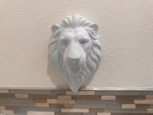 Lion head wall sculpture - lion, 10”
