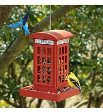 Red Telephone Box Bird Feeder