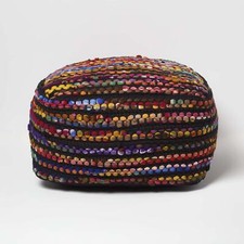 Handmade Pouf Ottoman Multi