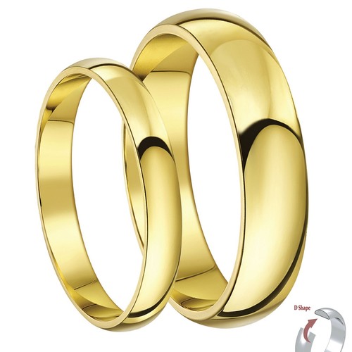 His hers 5mm 9ct yellow - &,