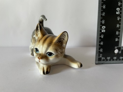 Ceramic porcelain tabby cat - ceramic,