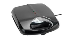 Cookworks 4 Slice Sandwich Toaster – Black Non-Stick Toastie Maker 1200W