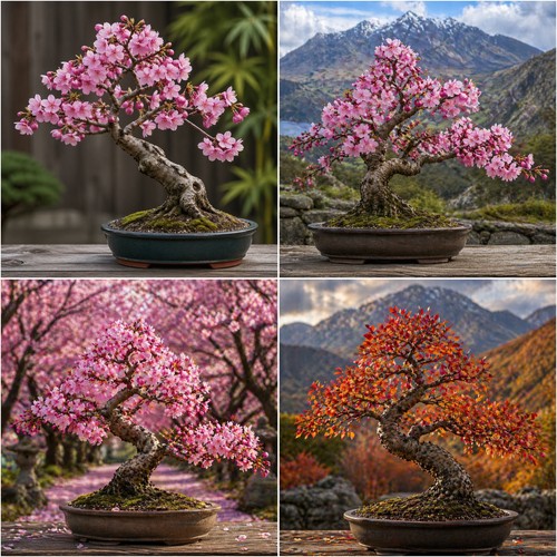 True japanese cherry bonsai - cherry,