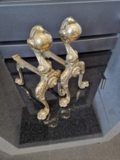 BRASS FIRE DOGS CLAW AND  BALL