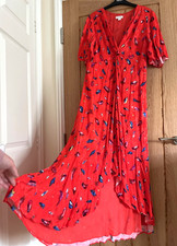 Monsoon Red Print Midi Length