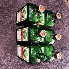 6 Empty Jagermeister Green Glass Bottles