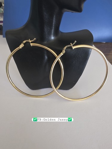 18k real gold hoop earring - 18k,
