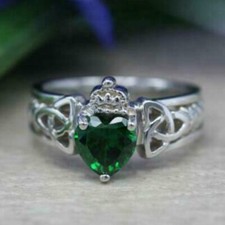 2Ct Heart Shape Green Emerald