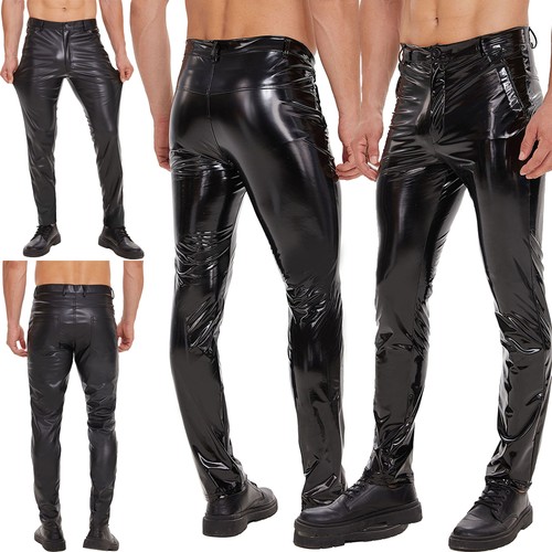 Black men skinny leather - men's,
