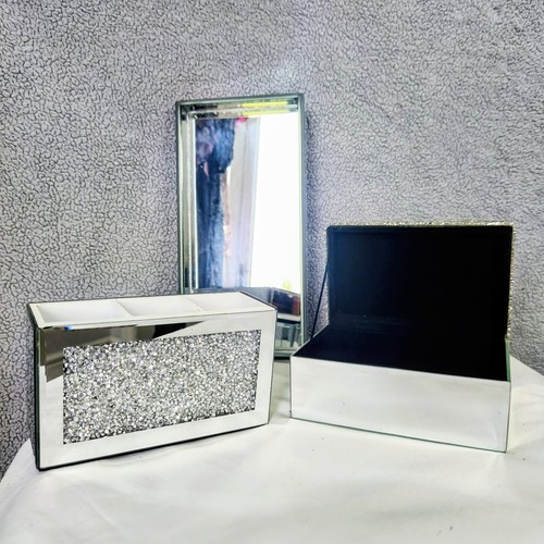 Dunelm mirror glass vanity set - glass,