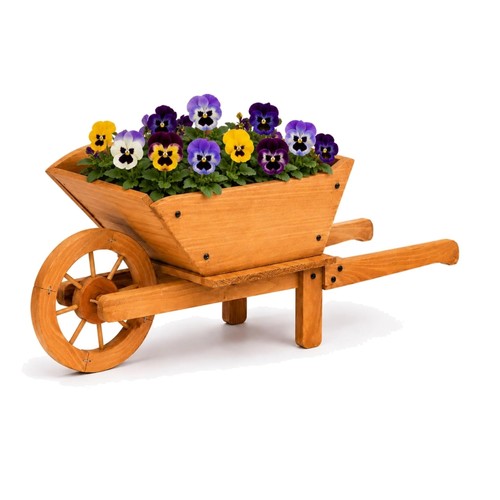 Garden wooden wheelbarrow - garden,