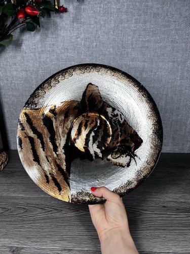 Large tiger decorative bowl - tiger,