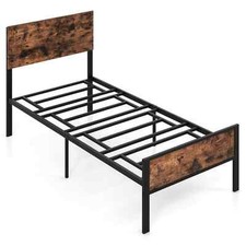 COSTWAY Single Size Metal Bed