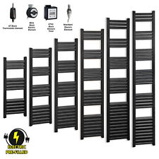 300 mm Wide  Electric Heated Towel Radiator Accuro Korle Black Aluminium Rad