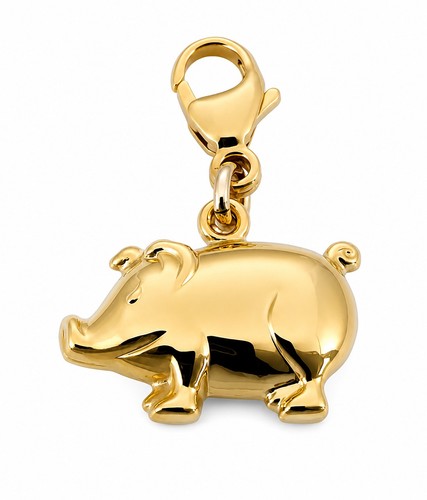 Pendant charm pig gold 333 - gold,
